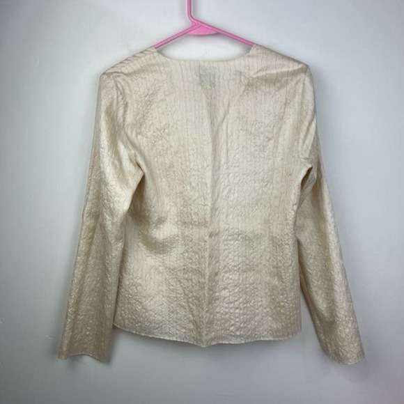 Eileen Fisher Ivory button down 100% silk jacket cardigan womens size xs - Picture 5 of 7